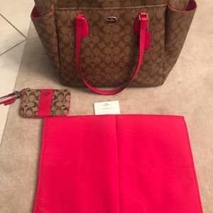 Coach Tote Diaper Bag, Changing Pad, Coach Wallet